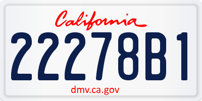 CA license plate 22278B1