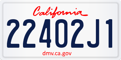 CA license plate 22402J1