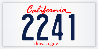 CA license plate 2241