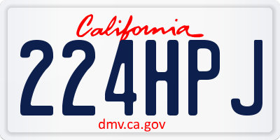 CA license plate 224HPJ