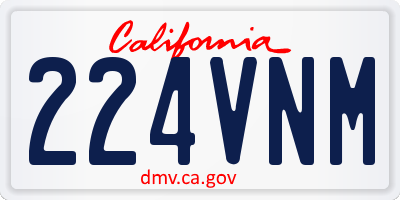 CA license plate 224VNM