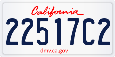 CA license plate 22517C2