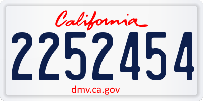 CA license plate 2252454