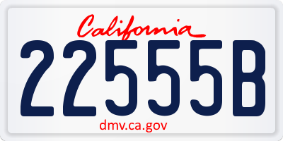 CA license plate 22555B