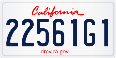 CA license plate 22561G1