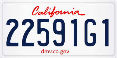 CA license plate 22591G1