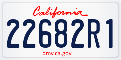 CA license plate 22682R1