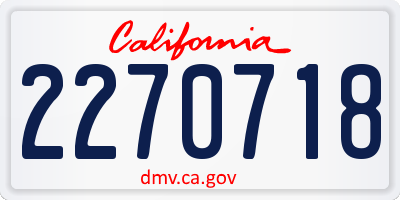 CA license plate 2270718