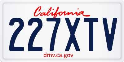 CA license plate 227XTV