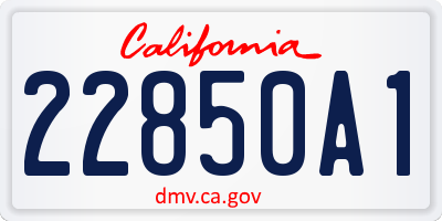 CA license plate 22850A1