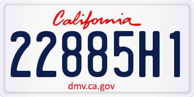 CA license plate 22885H1