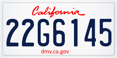 CA license plate 22G6145