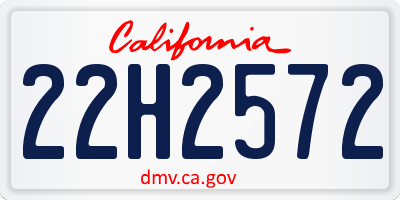 CA license plate 22H2572