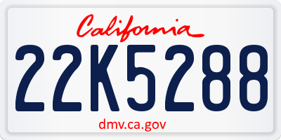 CA license plate 22K5288