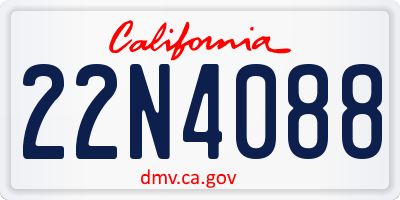 CA license plate 22N4088