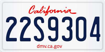 CA license plate 22S9304