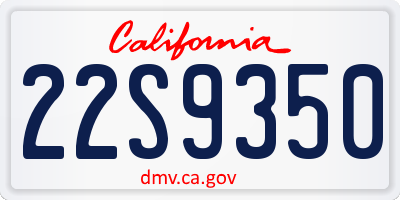 CA license plate 22S9350