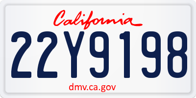 CA license plate 22Y9198