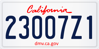 CA license plate 23007Z1