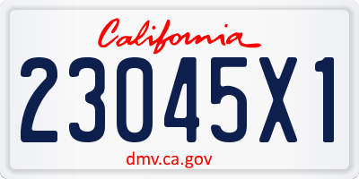 CA license plate 23045X1