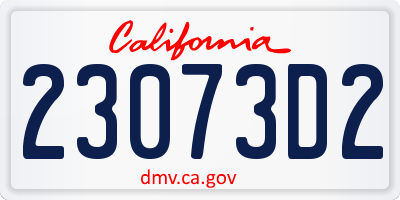 CA license plate 23073D2