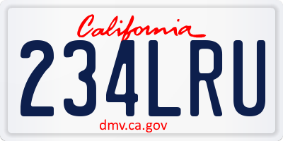 CA license plate 234LRU