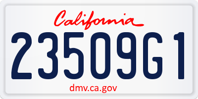 CA license plate 23509G1