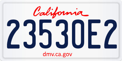 CA license plate 23530E2