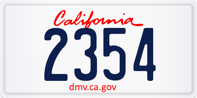 CA license plate 2354