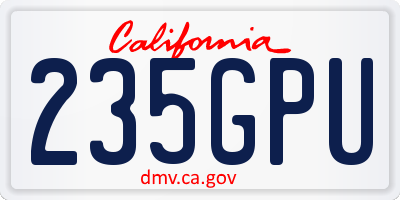 CA license plate 235GPU