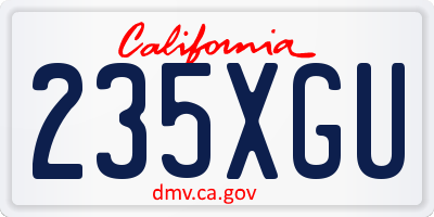 CA license plate 235XGU