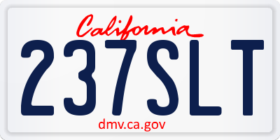 CA license plate 237SLT