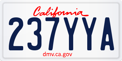 CA license plate 237YYA