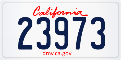 CA license plate 23973