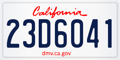 CA license plate 23D6041