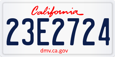 CA license plate 23E2724