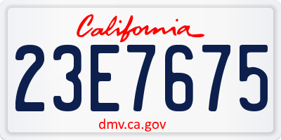 CA license plate 23E7675