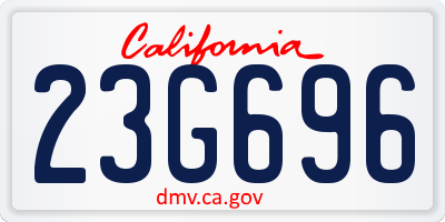 CA license plate 23G696