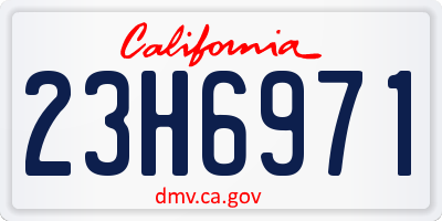 CA license plate 23H6971