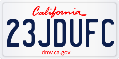 CA license plate 23JDUFC