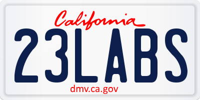 CA license plate 23LABS