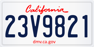 CA license plate 23V9821