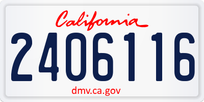 CA license plate 2406116