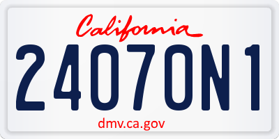 CA license plate 24070N1