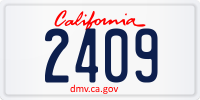 CA license plate 2409