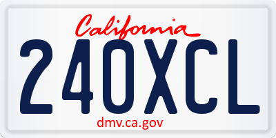 CA license plate 240XCL