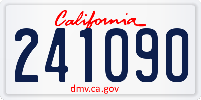 CA license plate 241090