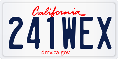 CA license plate 241WEX