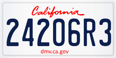 CA license plate 24206R3