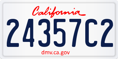 CA license plate 24357C2